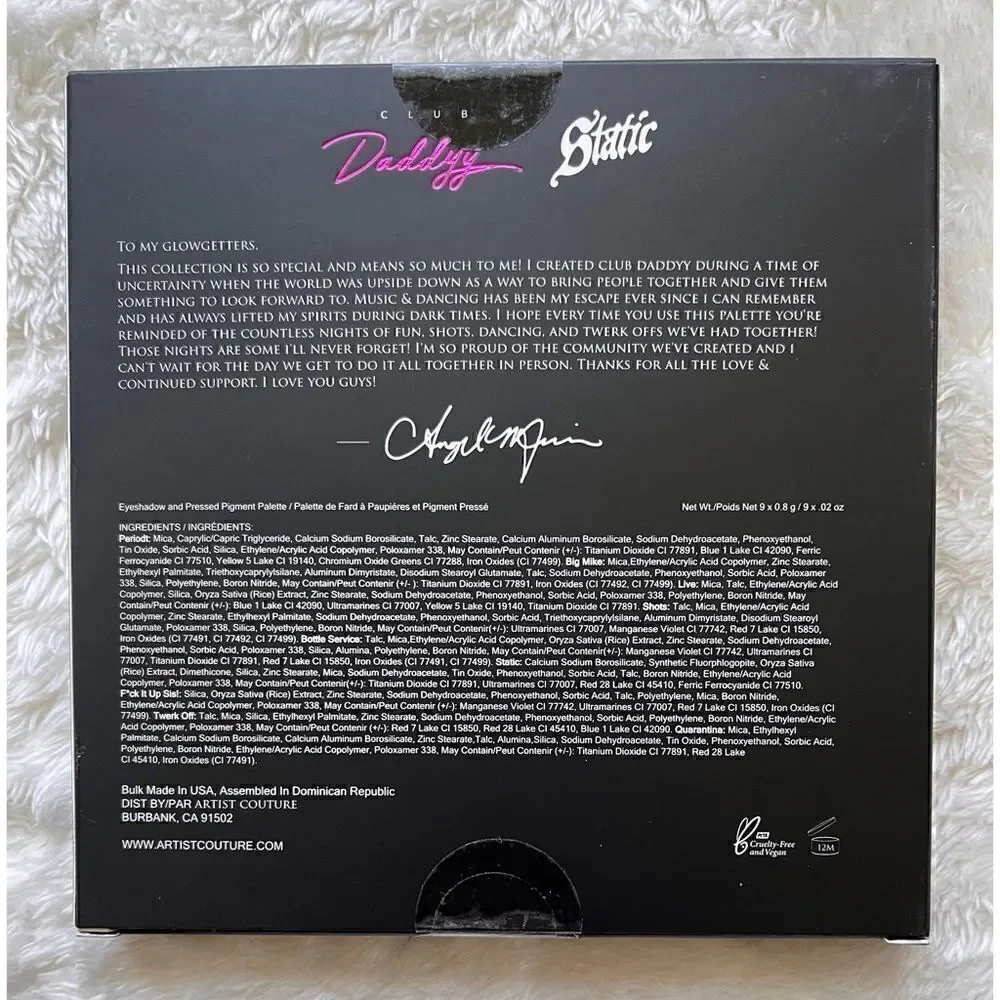 NIB Artist Couture Club Daddyy Eyeshadow Pressed Pigment Palette